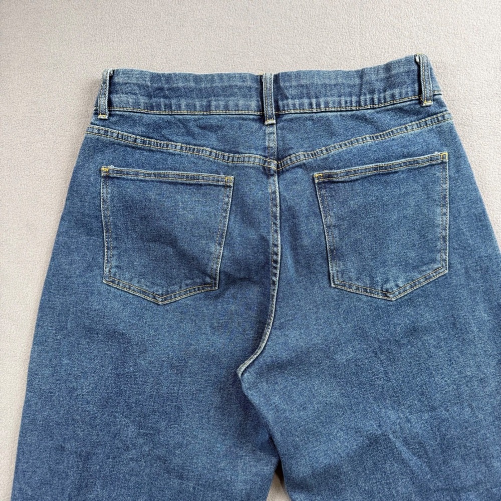 Indigo Poppy Elastic Waist Barrel Leg Jeans Medium Wash Size 12 EUC - Picture 5 of 12
